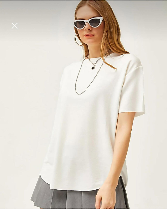 Oysho Modal Kumaş.Oversıze A Kalite Tshirt Beyaz
