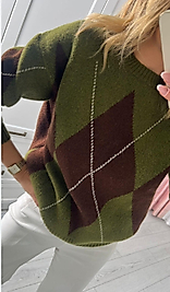 M.Dutti Baklava Desen Triko Kazak Yeşil