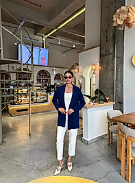 Oversize ,Yumuşak Standart Beden Lacivert Hırka