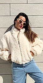 Astarlı Oversize Pelüş Mont