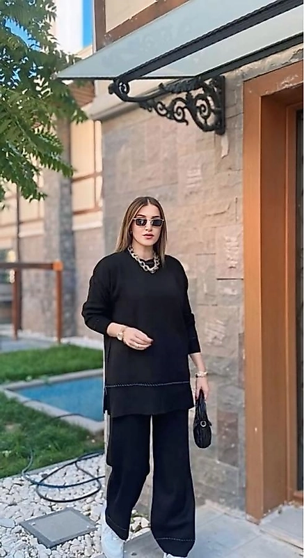 İkili Takım ,Beli Lastikli,Rahat Kesim Standart Beden