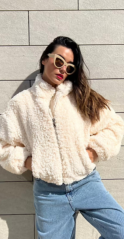 Astarlı Oversize Pelüş Mont