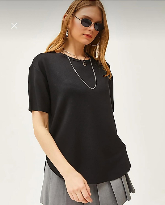 Oysho Modal Kumaş.Oversıze A Kalite Tshirt Sıyah