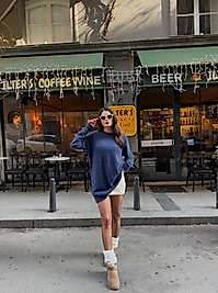 Oversize ,Yumuşak Standart Beden Lacivert Kazak